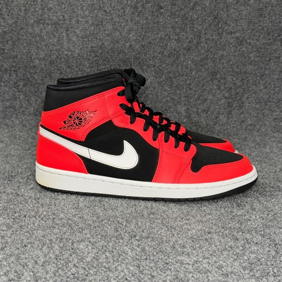 Jordan Other - Jordan 1 Mid Shoes Men 10.5 Infrared 23 Red Black Athleitc Retro Hooping Sneaker